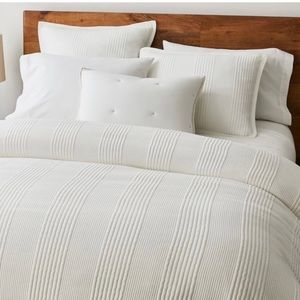 West Elm Cotton Cloud Jersey Duvet Cover & Shams—White, King Size